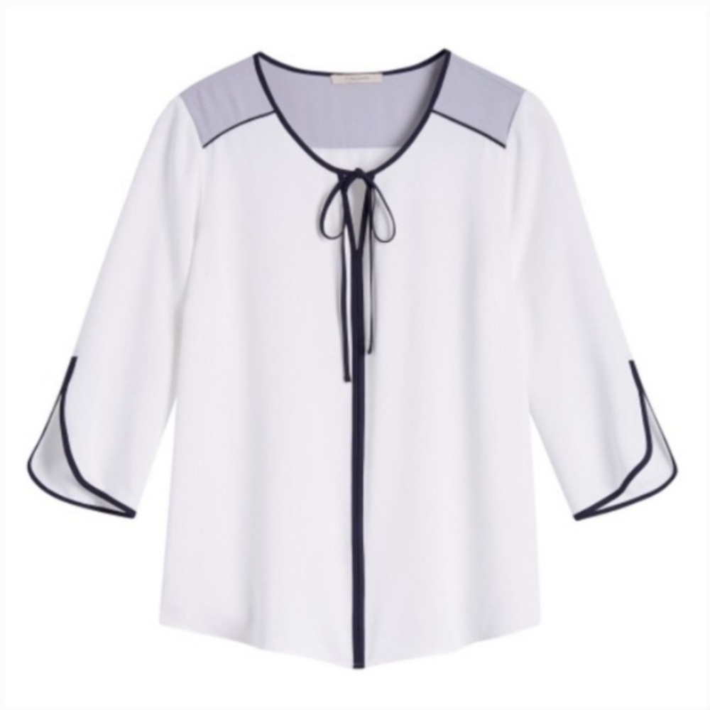 41 Hawthorn Costanzo Tie neck blouse, size Small.